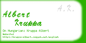 albert kruppa business card